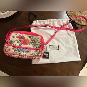 Gucci Pink Floral Crossbody Bag